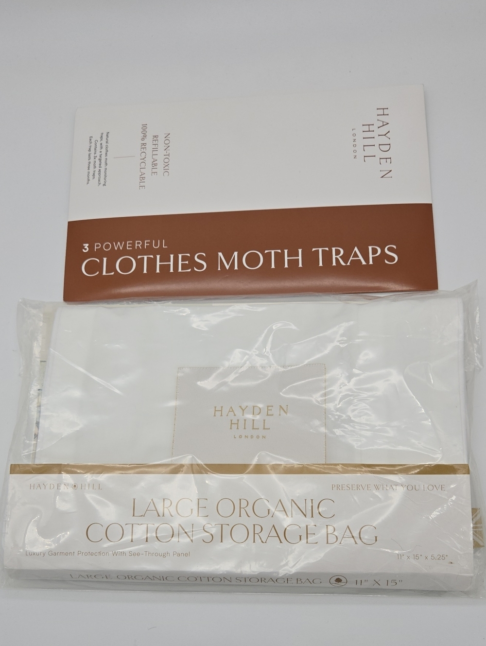 White Large Organic Cotton Storage Bag with Moth Traps